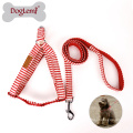 DogLemi Nature Toile Stripe Conception Nylon laisse Matériel Pet Laisse Set Chiot Chat Chien Harnais